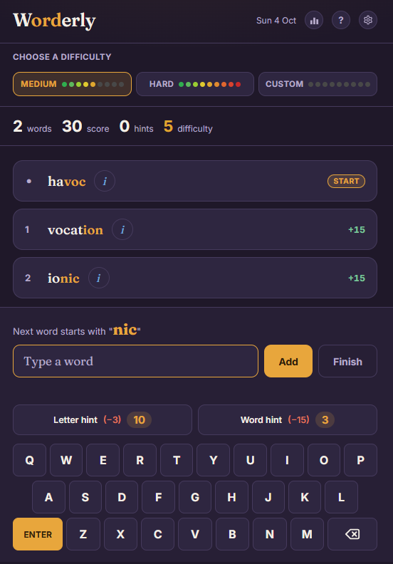 Worderly app screenshot